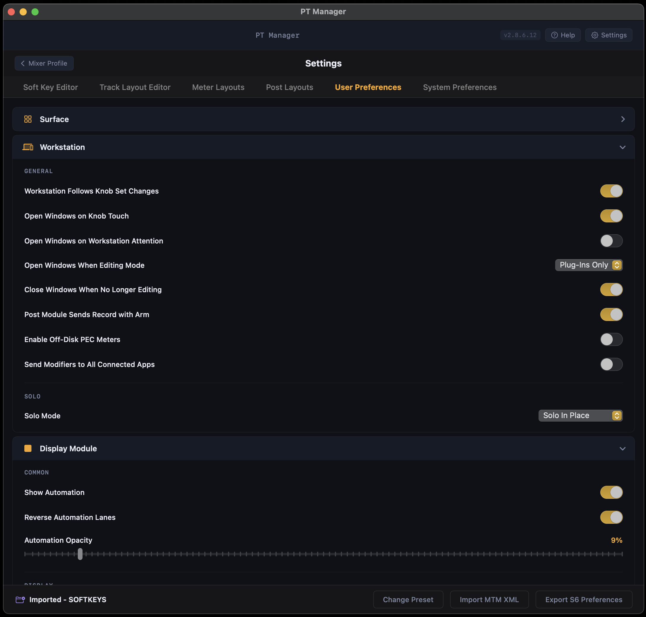 S6 User Preferences